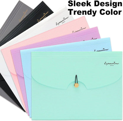 Expandable File Folder, Letter Size Organ Organizer, 5 File Pockets, Portable Organizer for School Office Supplies