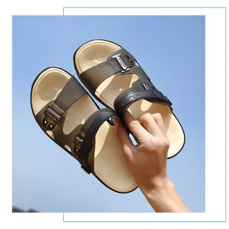 Summer Sandals Men Slippers Outdoor Beach Casual Shoes Zapatos De Hombre Indoor Durable Anti Slip Peep Toe New