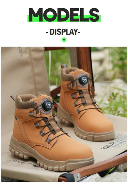 Botas de segurança masculinas à prova d'água, indestrutíveis, com biqueira de aço, anticorte, resistentes a perfurações, sapatos de segurança para motociclistas, Botas Para Hombre