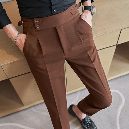 Calças de Terno Masculinas, Calças de Vestir Slim Modernas, Calças Brancas Pretas Azuis Verdes Pantalones Hombre Outono/Inverno Masculino, Novidade 2025