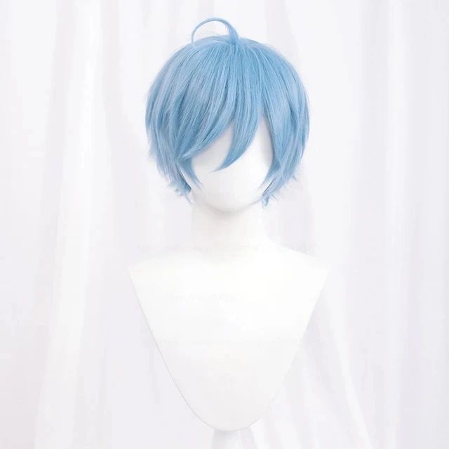 Synthetic Short Straight Cosplay Wig White Green Purple Brown Black Blue Gray Orange Red Fluffy Heat Resistant Hair Anime Wigs