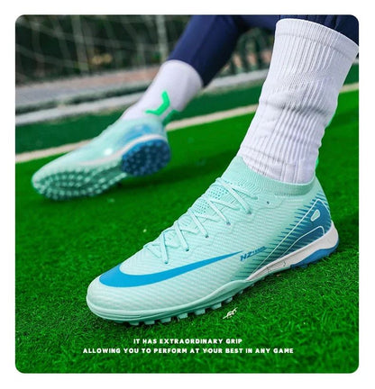 New Men Football Boots Match Ultralight Grass Cleats Soccer Shoes Sneakers Indoor Breathable Long Spikes Training Drop Shipping
