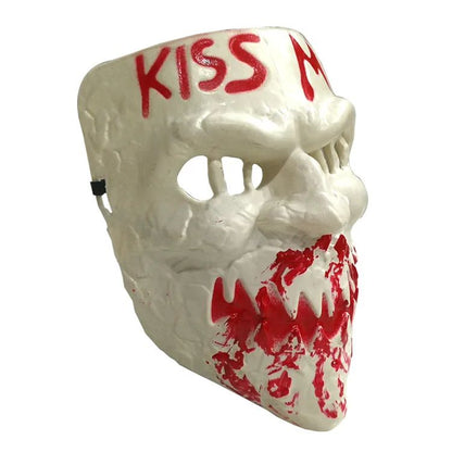 Human Removal Plan Mask Evil Smiley Bleeding Mask Men and Women Kiss Me Mask Halloween Mask Human Removal Plan Cosplay Mask