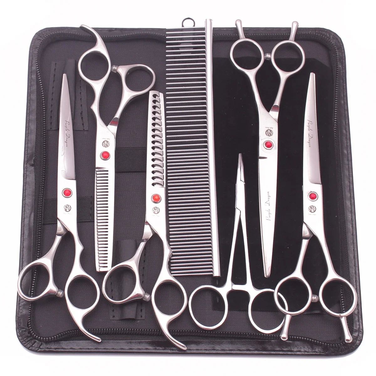 Kit de Tesouras para Tosa Purple Dragon 7" 6.5" de Aço Inoxidável para Pet Tesouras Curvas Tesouras Desbastadoras Tesouras Retas Chunker Z3002