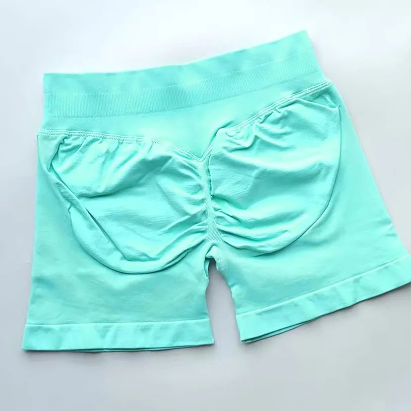 Gym Summer Women's Yoga Exercise Shorts Seamless High Waist Hip Tight Solid Color Shorts Yoga Exercise leggings