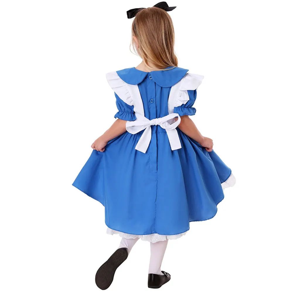 Halloween Party Dress Up Blue Maid Uniform COS Anime Costumes Alice in Wonderland Super Cute Maid Outfit Cosplay Dress