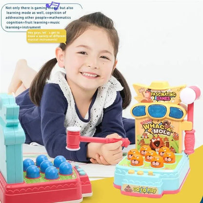 Console de Jogos Iluminador para Bebês de 2024, Brinquedo Elétrico de Bate-toupeira com Música Interativa para Educação Infantil