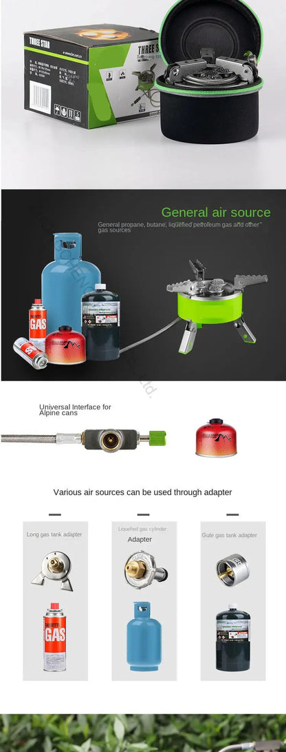 Fogão a Gás Portátil para Acampamento Durável Tipo Tanque, Fogão Elétrico de Sete Estrelas, Fogão de Gás Portátil para Acampamento, Tanque de Gás Butano para Camping, Acampamento ao Ar Livre, Fogão a Gás
