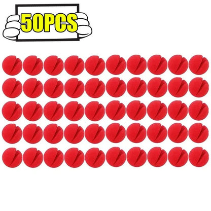 200/1PCS Red Funny Clown Nose Foam Sponge Ball Nose Cosplay Costume Make Up Props Circus Halloween Party Decoration Supplies
