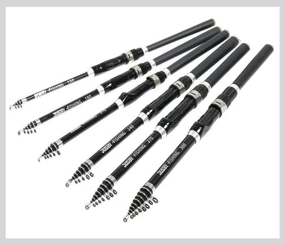 Vara de Pesca Telescópica Ultra Durável de Carbono para Spinning e Pesca de Rocha, Carpa, Alimentador 1.5-3.0M, Portátil, Mini Equipamento de Pesca para Viagem
