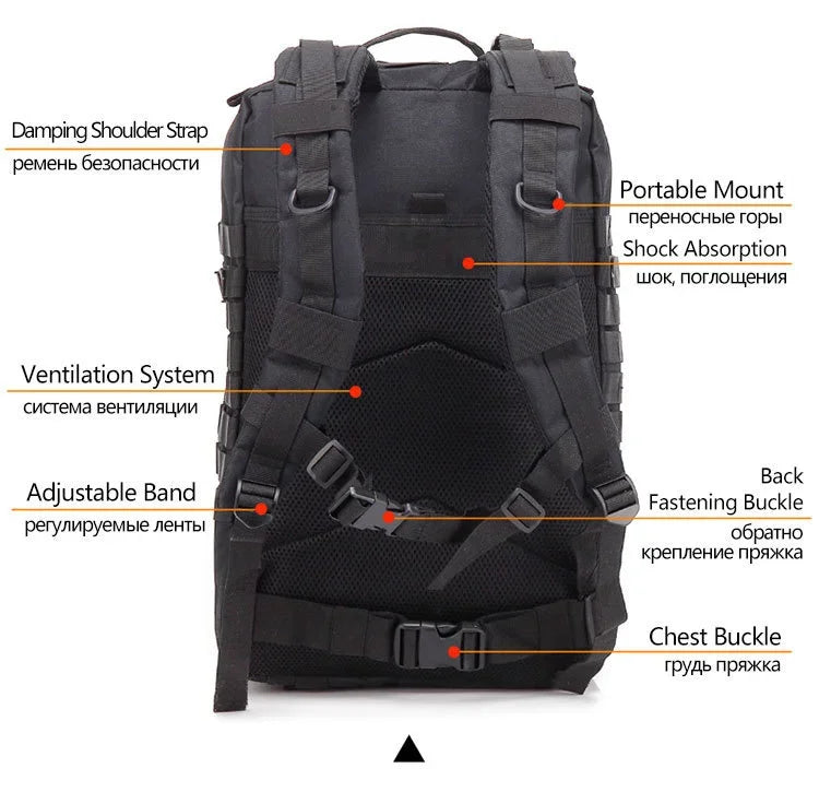 30/45L Man Tactical Backpacks HkingTraveling Bags Survival Outdoor 3P Assault Pack EDC Molle Pack For Trekking Hunting Bag