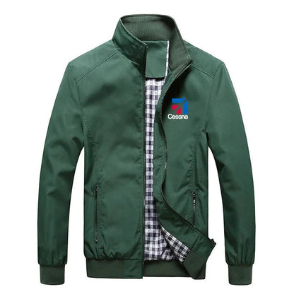 Man Outdoor Military Spring Autumn Aviation Cessna Pilots Flight Lightweight Windbreakers Plaid Men Jackets Coats