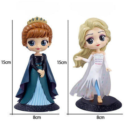 Disney Frozen Elsa Anna Princesa Bonecos de Ação Fofos de Desenho Animado Coleção de Brinquedos Infantis Decoração de Bolo Enfeites de Quarto Presente