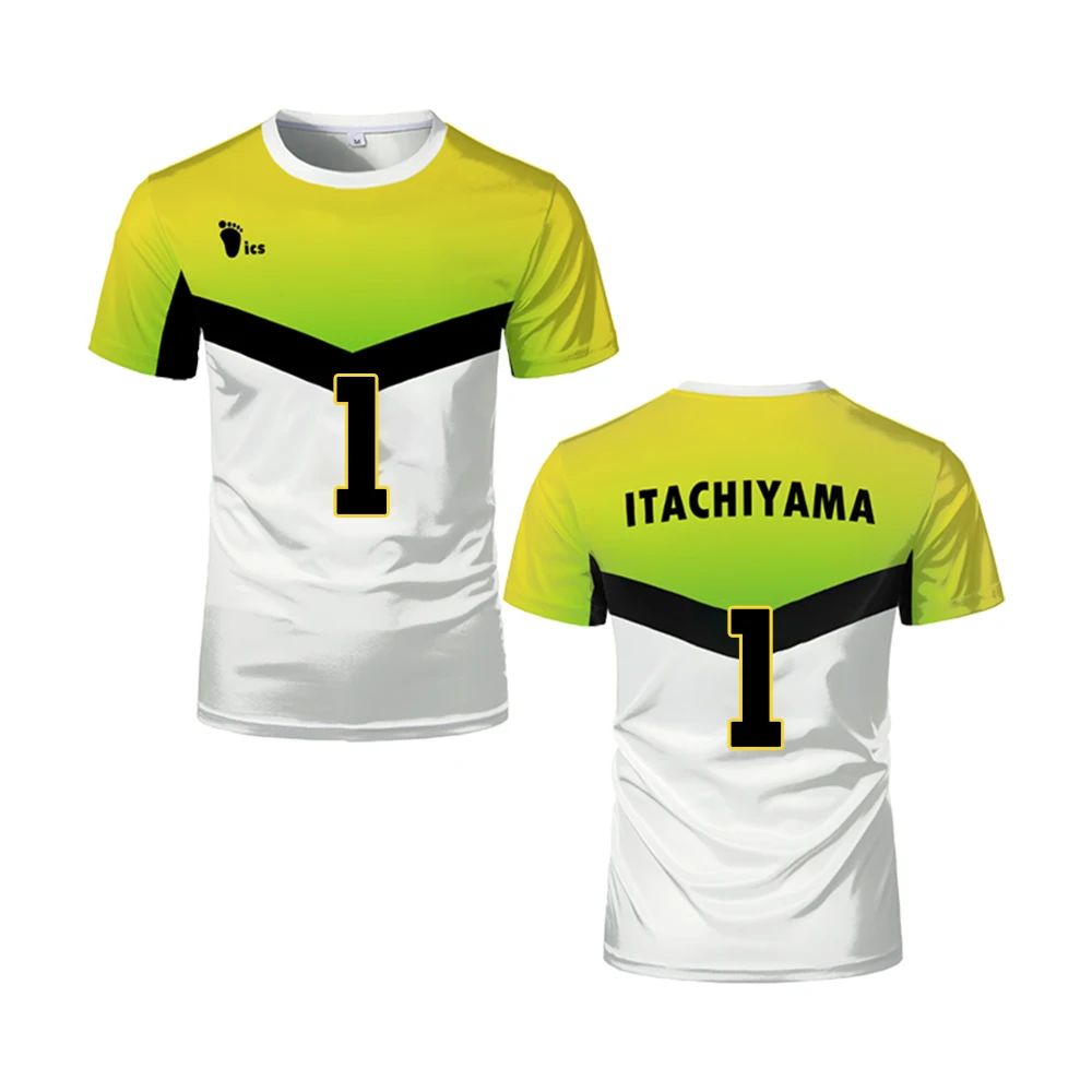 Japanese Anime Haikyuu Jersey Itachiyama Institute Kiyoomi Sakusa Cosplay Man T-Shirts Sports Gym Oversized Men/Women Y2k Tees