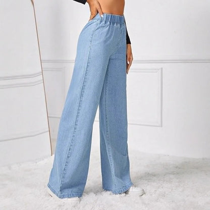 Fashionable Loose Women's Jeans High Waist Straight Leg Long Legged Wide Pants Autumn New Arrival Trendy Lazy Style