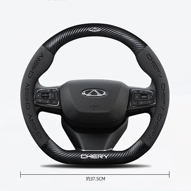 Car buckskin carbon fiber steering wheel cover for Chery Tiggo 8 Arrizo 5 pro gx 5x eQ7 Chery Tiggo 7 Pro 2020 2021 2022 2023