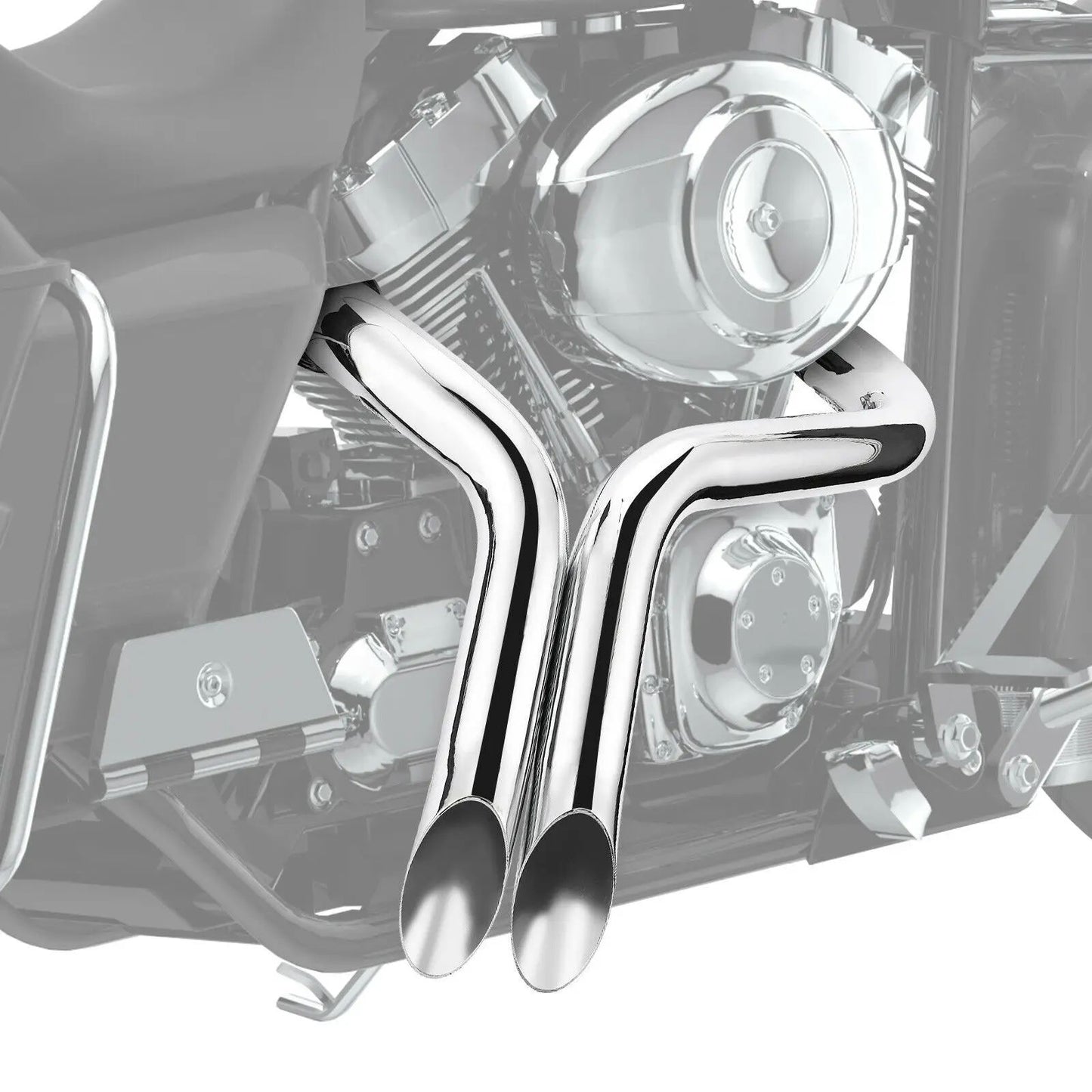 2 Inch Motorcycle Drag Pipes Exhaust System for Touring Softail Dyna Sportster with Forward Control Models Motorbike Accessories