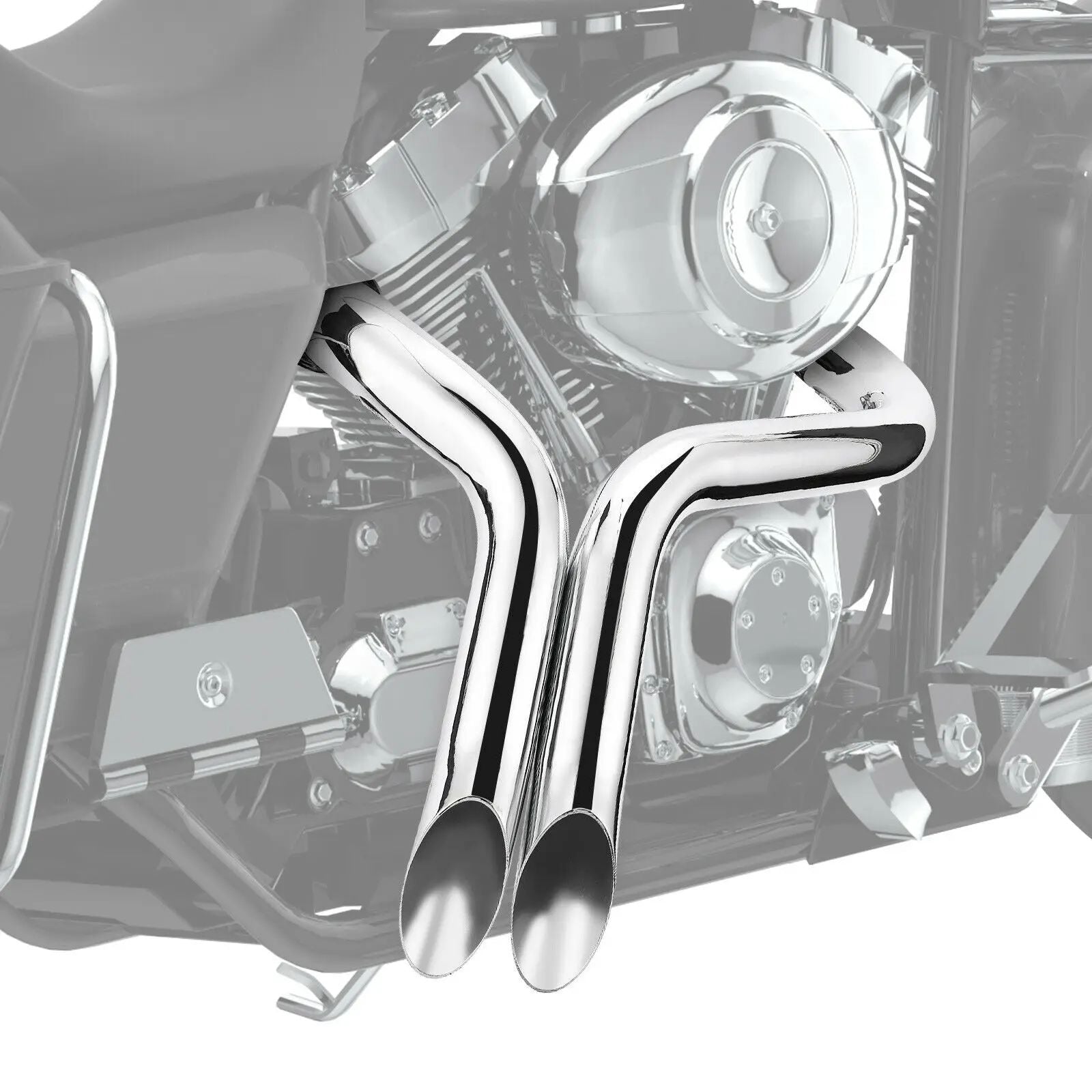 2 Inch Motorcycle Drag Pipes Exhaust System for Touring Softail Dyna Sportster with Forward Control Models Motorbike Accessories