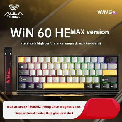 Teclados Win60 Win68 Aula com Teclas Magnéticas 8K, Teclado Mecânico para Jogos, Teclado com Fio para Esports com Luz RGB e Hot-Swap para PC Gamer (Presente)