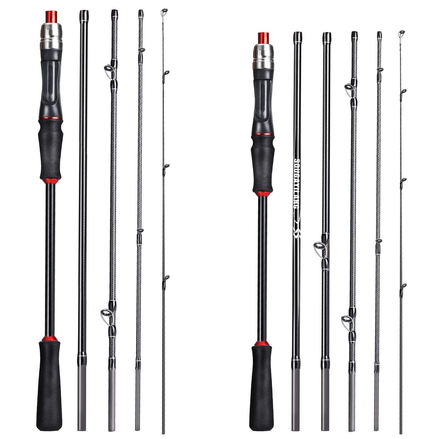 Sougayilang Lure Fishing Rod 1.8m 2.1m Carbon Fiber Spinning Casting Fishing Rod Bait Weight 10-30g for Carp Pike Bass Fishing