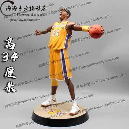 Personagem 34cm Modelo Lakers Roaring Post 24 Bryant Basquete Decoração de Casa Boneco Colecionável Figuras Modelo Lembrança Brinquedo Presentes