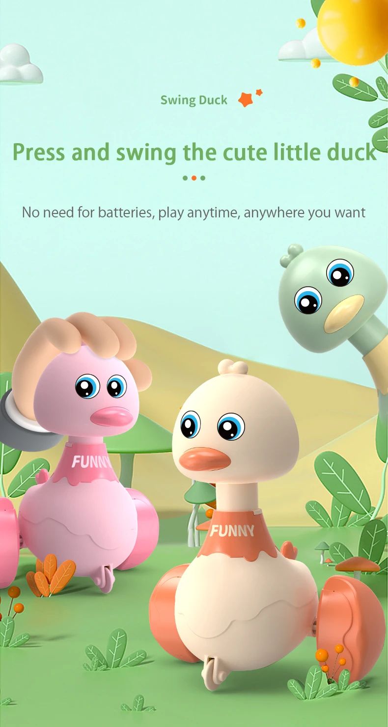 Baby Toy Cars Toddler Swing Press And Go Cute Duck Car Educational Toys For Boys Girls Pull Back Cars Toy Children Xmas Gifts