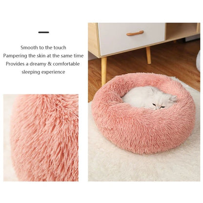 40-70cm Casa Ninho de Pelúcia Super Macio e Quente para Animais de Estimação Removível e Lavável Cama Redonda para Cães e Gatos Casa Quente de Inverno para Dormir