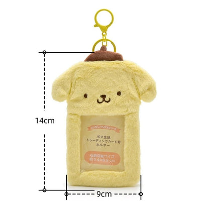 Hello Kitty Plush Card Case Keychain Kuromi Melody Card holder Kawaii Photo Card Display Sleeves Cute Bag Gifts