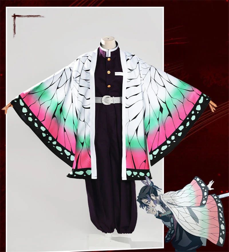 AnimeKochou Shinobu Cosplay Costume  Kochou Uniforms Wigs Hairs Halloween For Kids Adult Cos Party