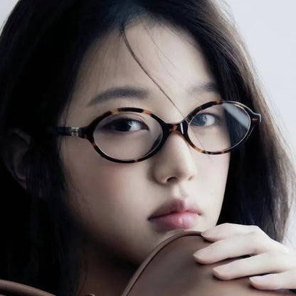 New Vintage Oval Frame Myopia Glasses for Women Men Anti Blue Light Near Sight Eyeglasses KoreanStyle Unisex Fashionable Eyewear