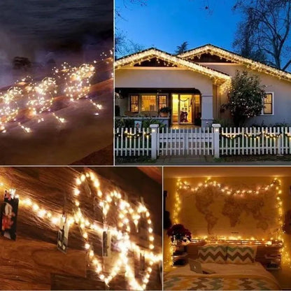 Outdoor Solar Power String Lights LED Solar Fairy Lights Waterproof with 8 Modes for Gardens Trees Parties Wedding Christmas