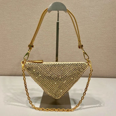 Luxury Designer Evening Clutch Bag Women's High Quality Famous Brand Rhinestone Chain Shoulder Bag 2025 Fashion Statement Purse