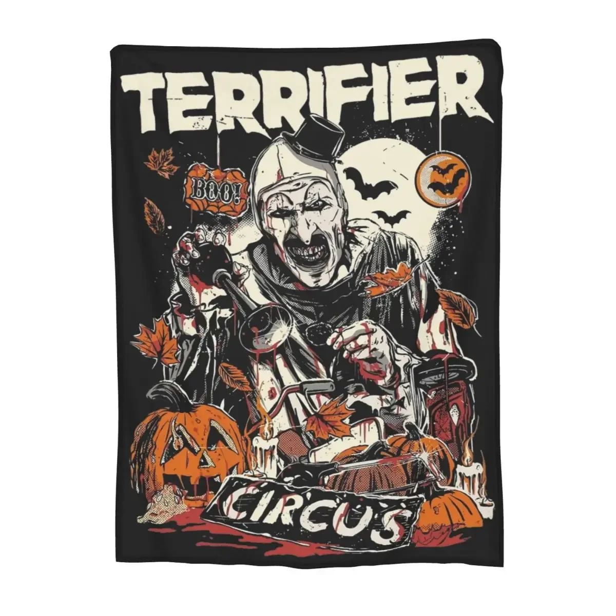 Manta de Natal Terrifier 3 de Veludo, Fina e Portátil, para Sofá, Viagem, Primavera/Outono, Halloween, Palhaço
