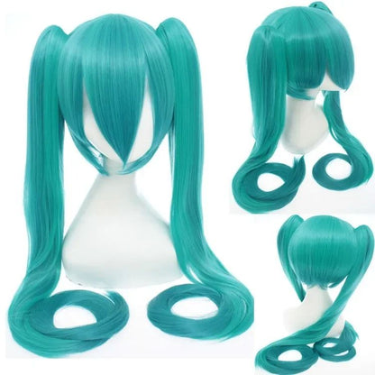 28 Cores Peruca de Cosplay Mi Ku Longa Resistente ao Calor Cabelo Sintético Clip Rabos de Cavalo Perucas de Festa de Halloween + Touca de Peruca Snow Mi Ku