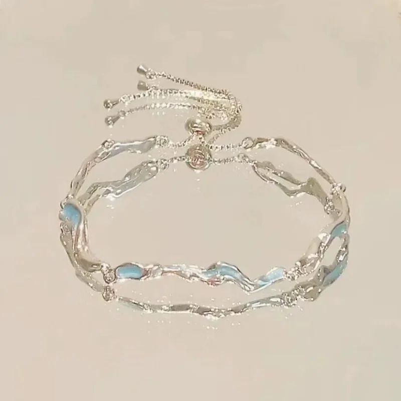 Pulseiras de Cerejeira de Cristal Rosa Brilhante para Mulheres Meninas Doce Lua Laço Flores Zircônia Pulseira Festa Joias Estéticas