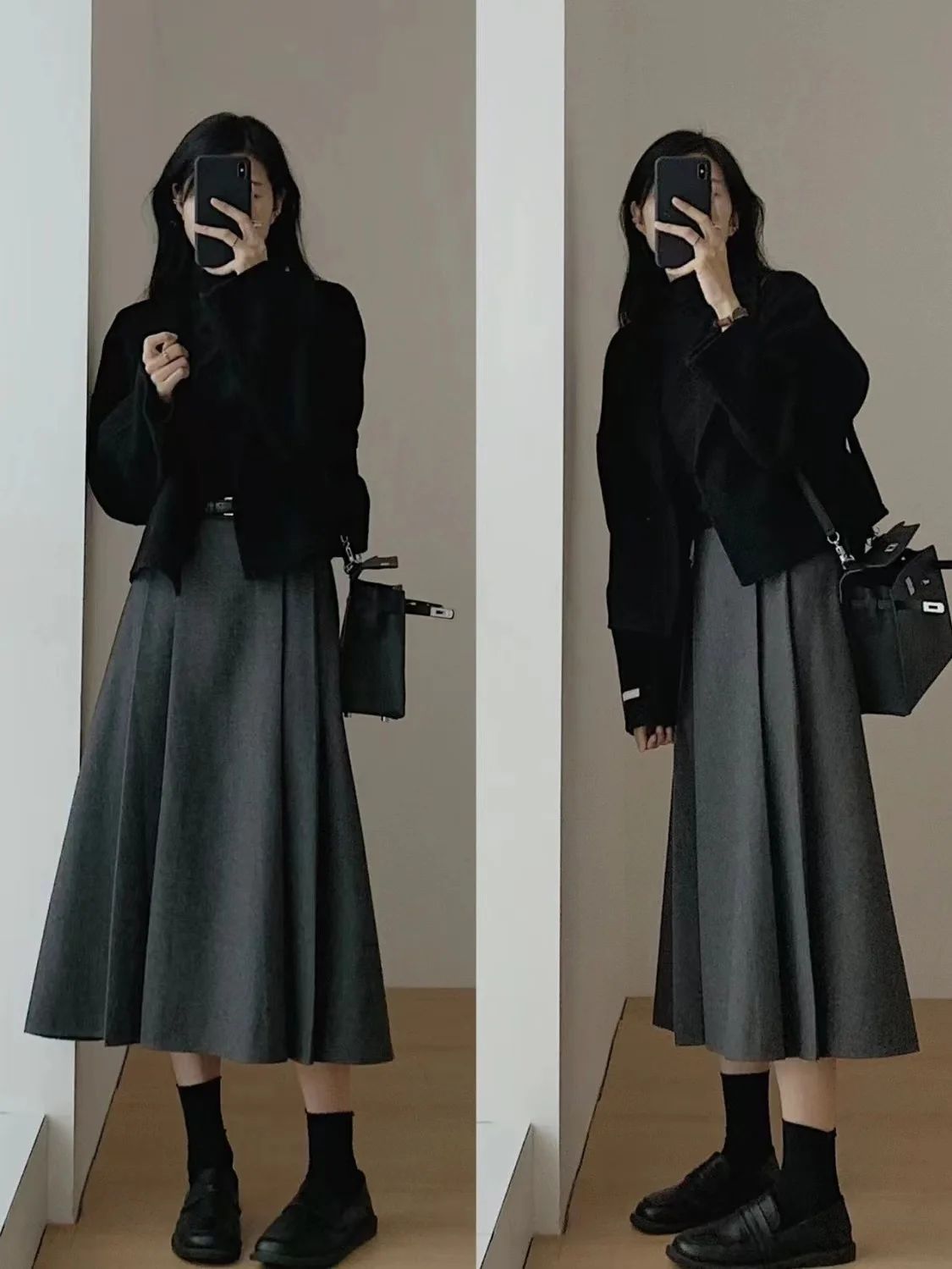 Hebe Style Short Thickened Double-Faced Cashmere Woolen Coat Women's Autumn Winter Fashion Small Size Suit Elegant Feel