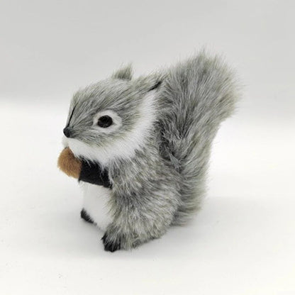 Simulation Squirrel Animal Figurines Christmas Artificial Squirrel Ornament Christmas New Year Party Desktop Decoration