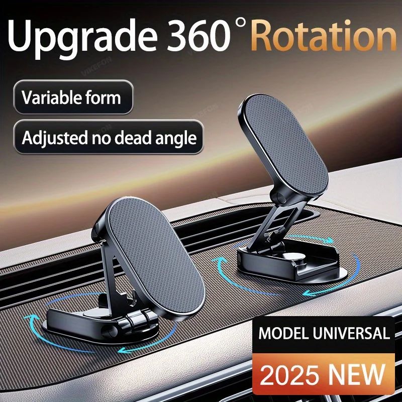 360° Rotation Magnetic Car Phone Holder Dashboard GPS Foldable Cell Phone Stand Mount For All Smartphones Universal Auto Bracket