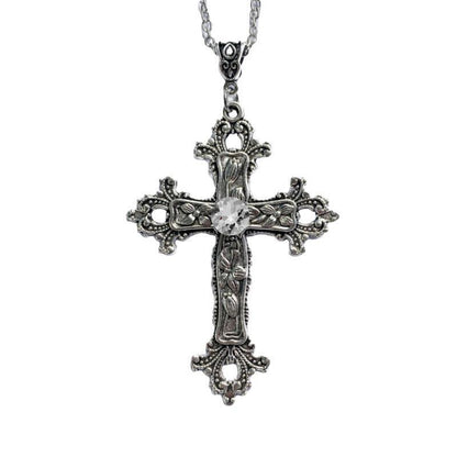 Colar com Pingente de Cruz de Cristal Punk para Mulheres e Homens, Gargantilha Gótica, Joias Estéticas, Bijuteria, Presente para Festa