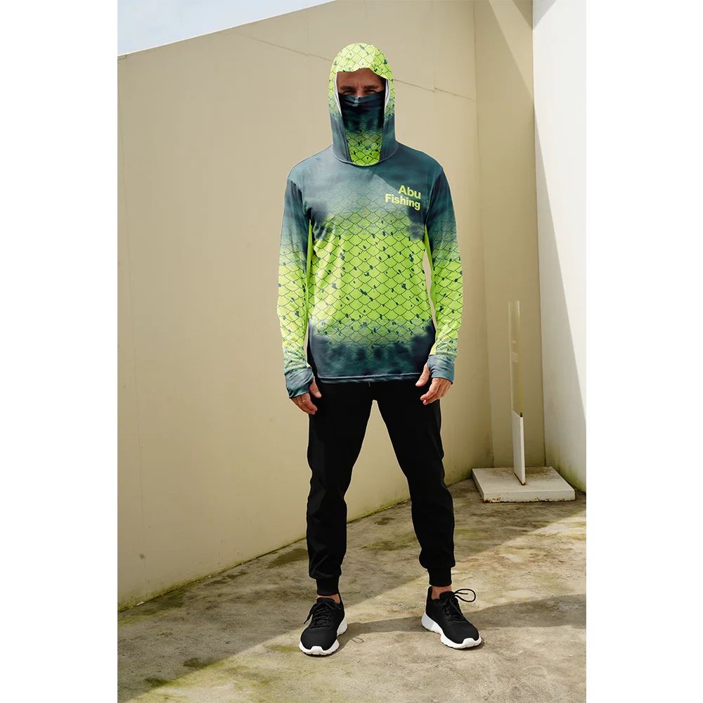 Camisa de Pesca com Capuz Esportivo Masculino 2025 de Manga Comprida com Proteção Solar e Gola Boca
