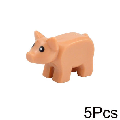 City Animal Building Blocks Duck Swan Pig Cat Figures Bird Dog Zoo Farm Accessories Small Particles Bricks Set Kid Toys Gifts