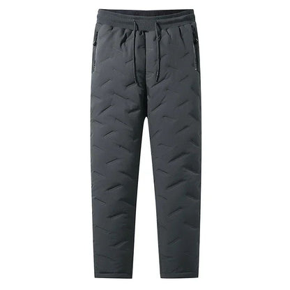 7xl Winter Down Cotton Pants Men's Casual Waterproof Zipper Pocket Thickened Wool Warm Pants Jogger Outdoor Cold-proof Ski Pants