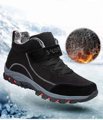 Waterproof Winter Men Boots Suede Warm Snow Outdoor Sneakers Boots Men Work Casual Shoes High-top Non-slip Ankle Boots