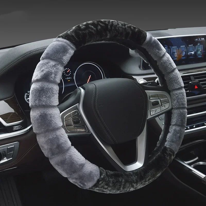 Capa De Volante De Carro De Pelúcia Super Macia De Inverno, Costura Criativa, Universal, Quente, De Pele Sintética No Volante