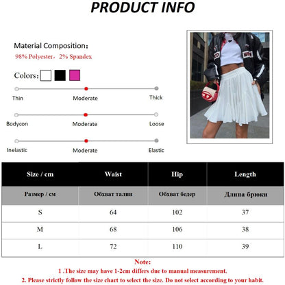 Wolfeel Summer White Mini Skirt High Waist Sexy Cute Ruffle Vintage Tennis Skirt