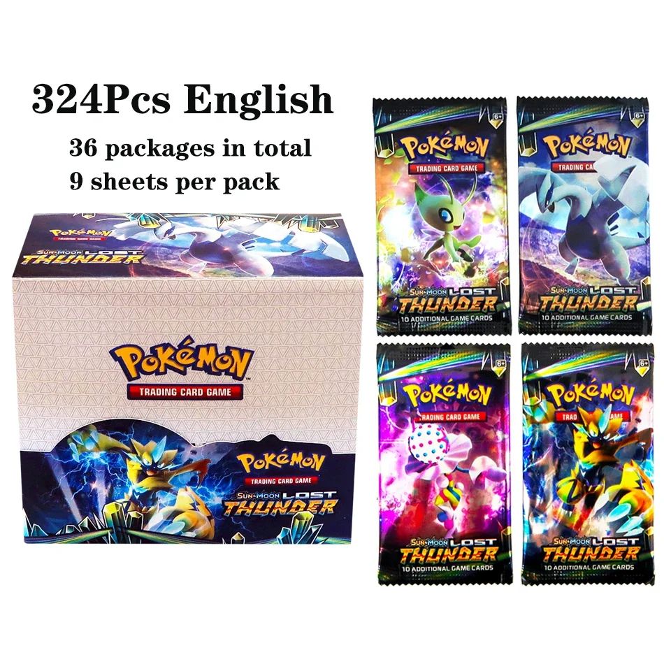 324 pçs/caixa Pokémon TCG: Sol e Lua, Escuridão Incendiada, 36 Pacotes, Caixa de Booster, Jogo de Cartas Pokémon, Brinquedos Colecionáveis, Jogo de Tabuleiro Prismático