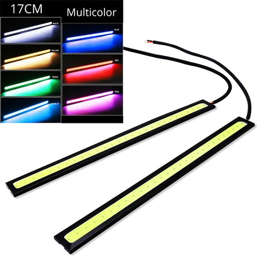 Two ultra-thin and ultra bright LED motorcycle COB daytime running decorative lights, low-power automatic daytime running lights