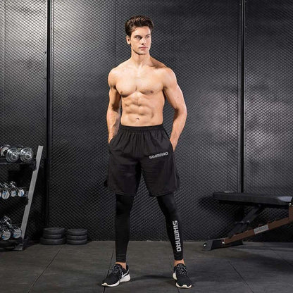 Calça Masculina Casual para Atividades ao Ar Livre 2025 de Secagem Rápida para Pesca, Ciclismo, Caminhada e Calça de Corrida Fitness Elástica Justa de Duas Peças