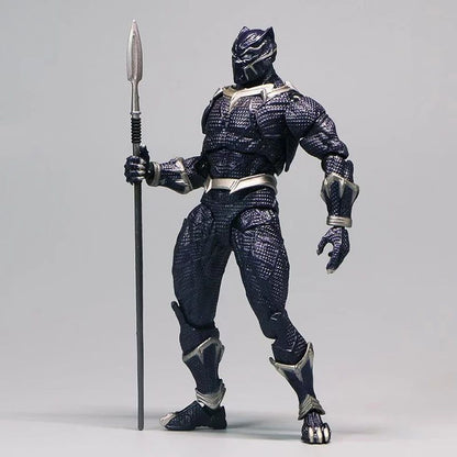 Amazing Yamaguchi Black Panther Action Figure Collection Model 15cm Kaiyodo Revoltech #030 Marvel T Challa Movable Figurine Toys