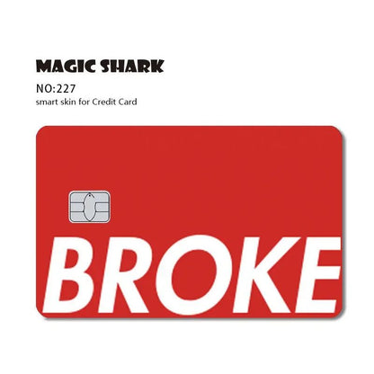 Magic Shark Sugar Daddy Meme Poke Money Funny Sticker Cover Skin Protective for Small Large Chip Credit Debit Card